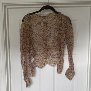 NFS! SOLD! VINTAGE PRADA Sheer Open Blouse with Buttons (SEE VIDEO!)